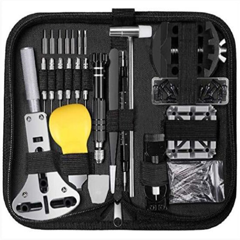 187 stücke Professionelle Uhr Reparatur Werkzeug Kit Uhr Link Pin Remover Fall Opener Pry Frühling Bar Remover Horlogemaker Gereed Reparatur: 153pcs