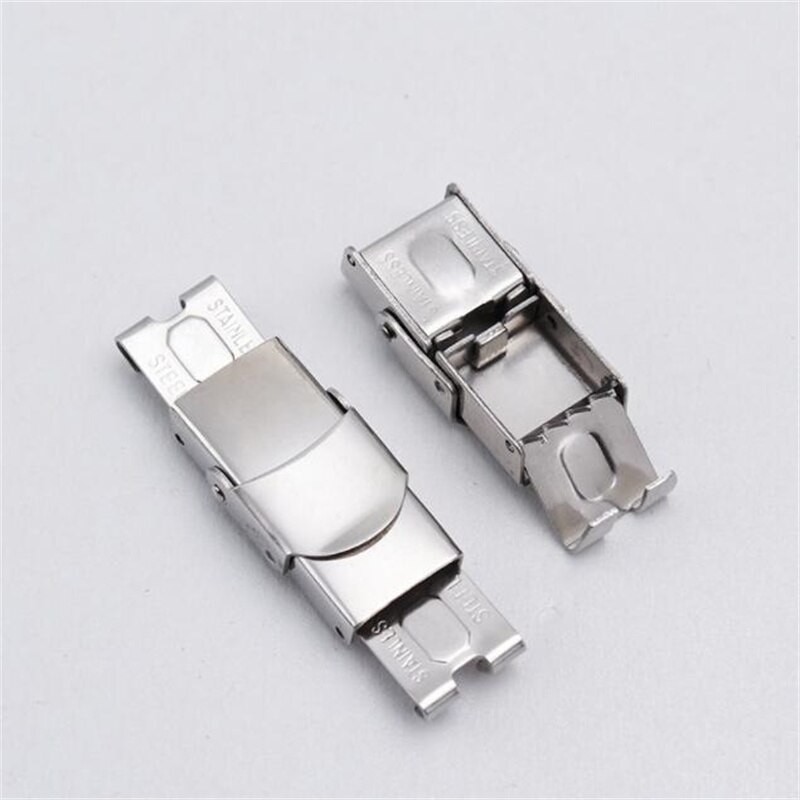 10pcs Stainless Steel Clasp Crimp Jaw Hook Watch Band Clasp for Leather Silicone Bracelet Jewelry Making DIY Connect Lace Buckle