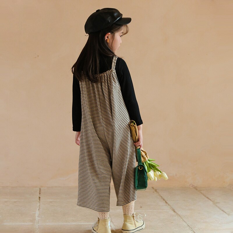 2020 del bambino di autunno della ragazza tuta dei Nuovi bambini Coreano-Stile Ha Lavorato A Maglia A Righe di Un Pezzo Complesso tuta per bambini tuta
