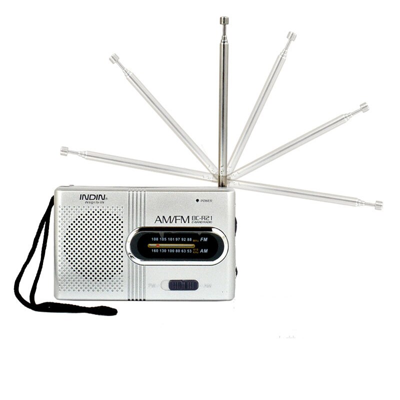 Universele BC-R21 Mini Radio Hand Held Draagbare Am Fm Telescopische Antenne Pocket Radio Wereldontvanger Speaker Batterij Aangedreven