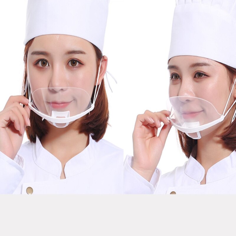 Masque de Chef contre les gouttelettes, hygiène de cuisine en plastique, masque de Chef de cuisine à salive, 100 pièces