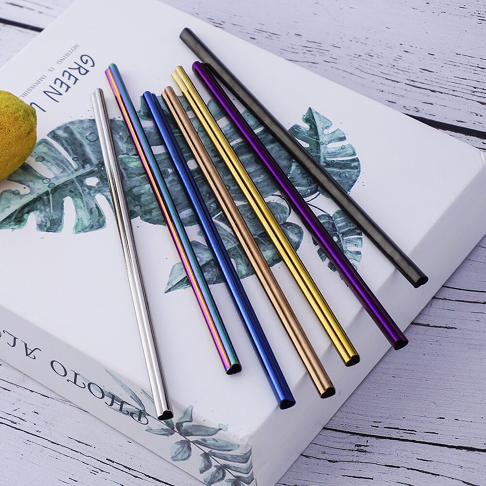 Herbruikbare metalen rietjesset roestvrij staal parel milkshake rietjesset veelkleurige hartvormige rietjes