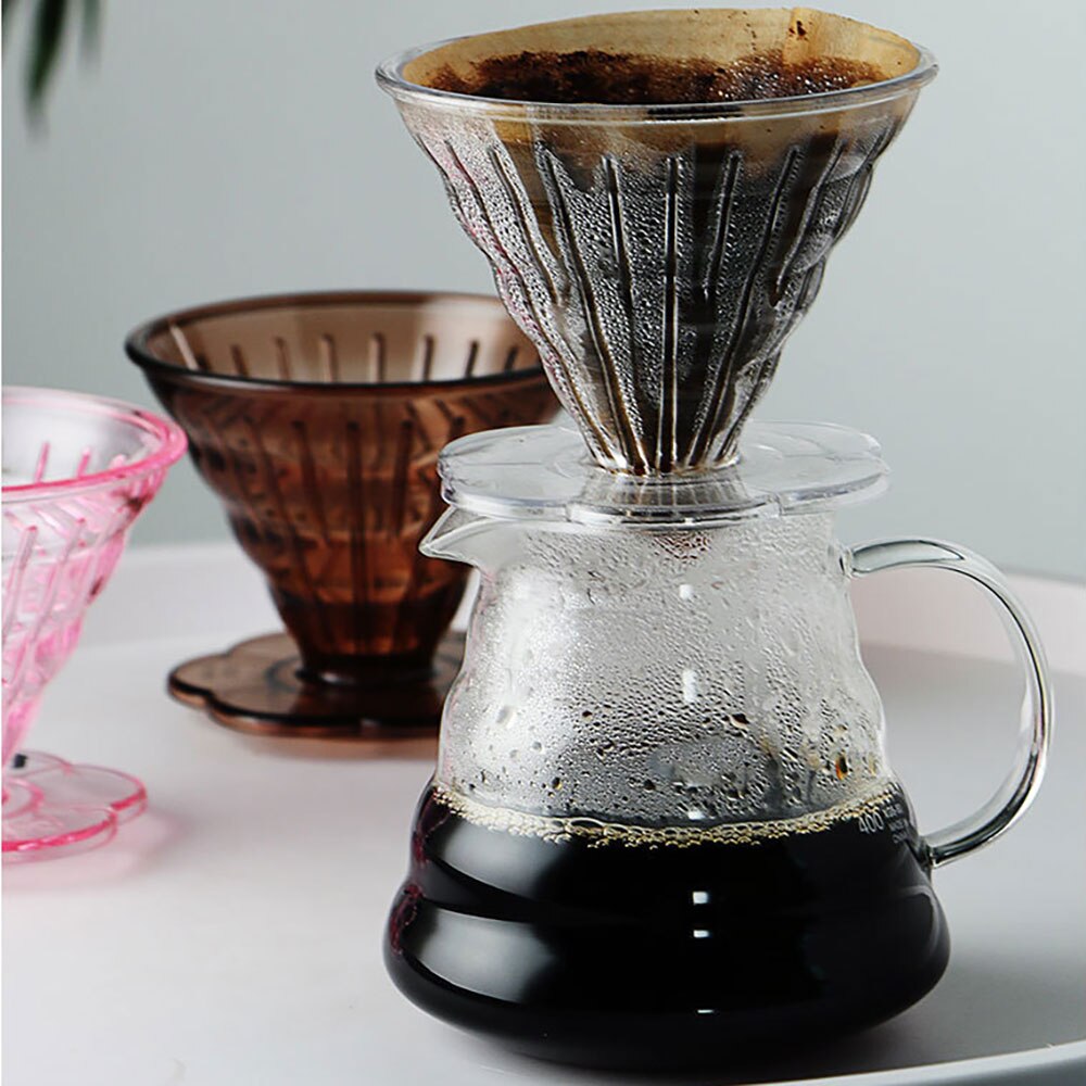 1Pc Giet Over Koffie Druppelaar Handleiding Koffiezetapparaat Papierloze Filter Glazen Karaf Pot Percolators