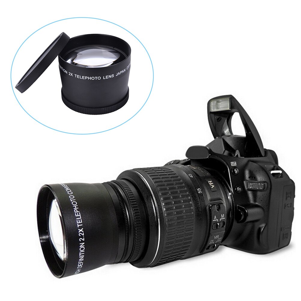 58mm 2,0 X Professionelle Teleobjektiv + Reinigung Tuch Für Canon Nikon Sony Pentax Teleobjektiv Mit Front Kappe hinten Cap Objektiv Tasche