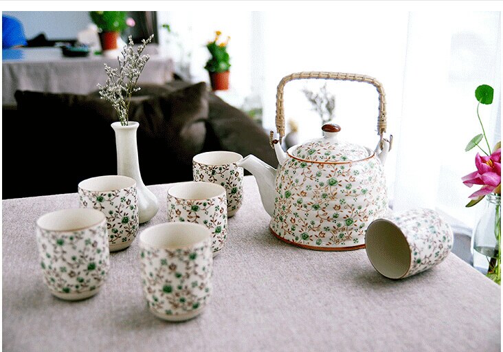 Keramiek 7Pcs Thee Set (1 Theepot Zes Thee Kopjes) Thee Sets Drinkware Chinese Porselein Kungfu Thee Gereedschappen