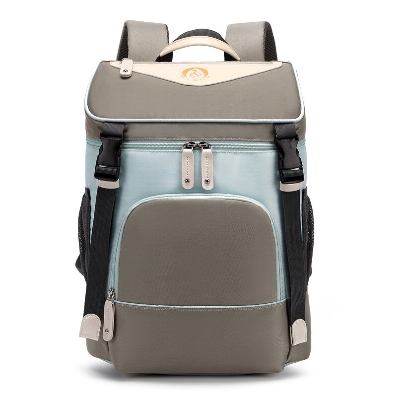 Mode Luiertas Multifunctionele Massa Mother 'S Tas Schouders Aiaper Uit Rugzak Baby Tas: Greyish Blue