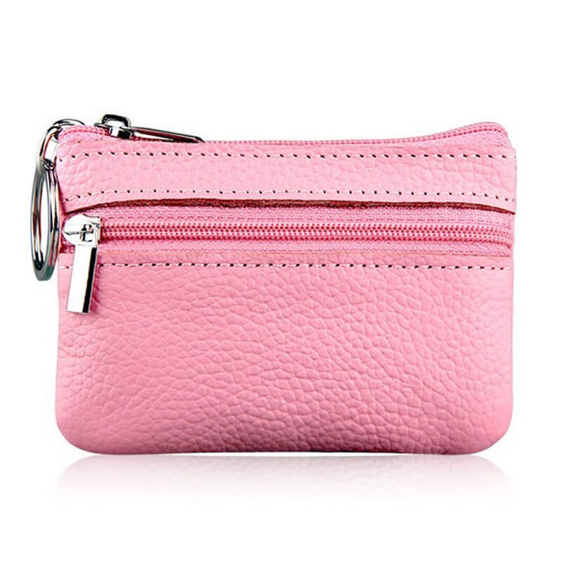 Thinkthendo Mode Zachte Mannen Vrouwen Card Coin Sleutelhouder Zip Wallet Pouch Bag Purse: Roze