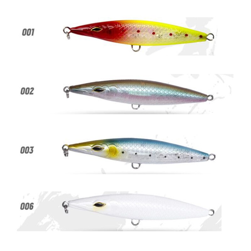 4 kpl lyijykynäkalastusuhe 90/110/130mm topwater stickbaits -kalastussyötit kelluva kävelyretki koira vaaput kalalle meribasso  dt3002: 1236 / 110mm 16.5g