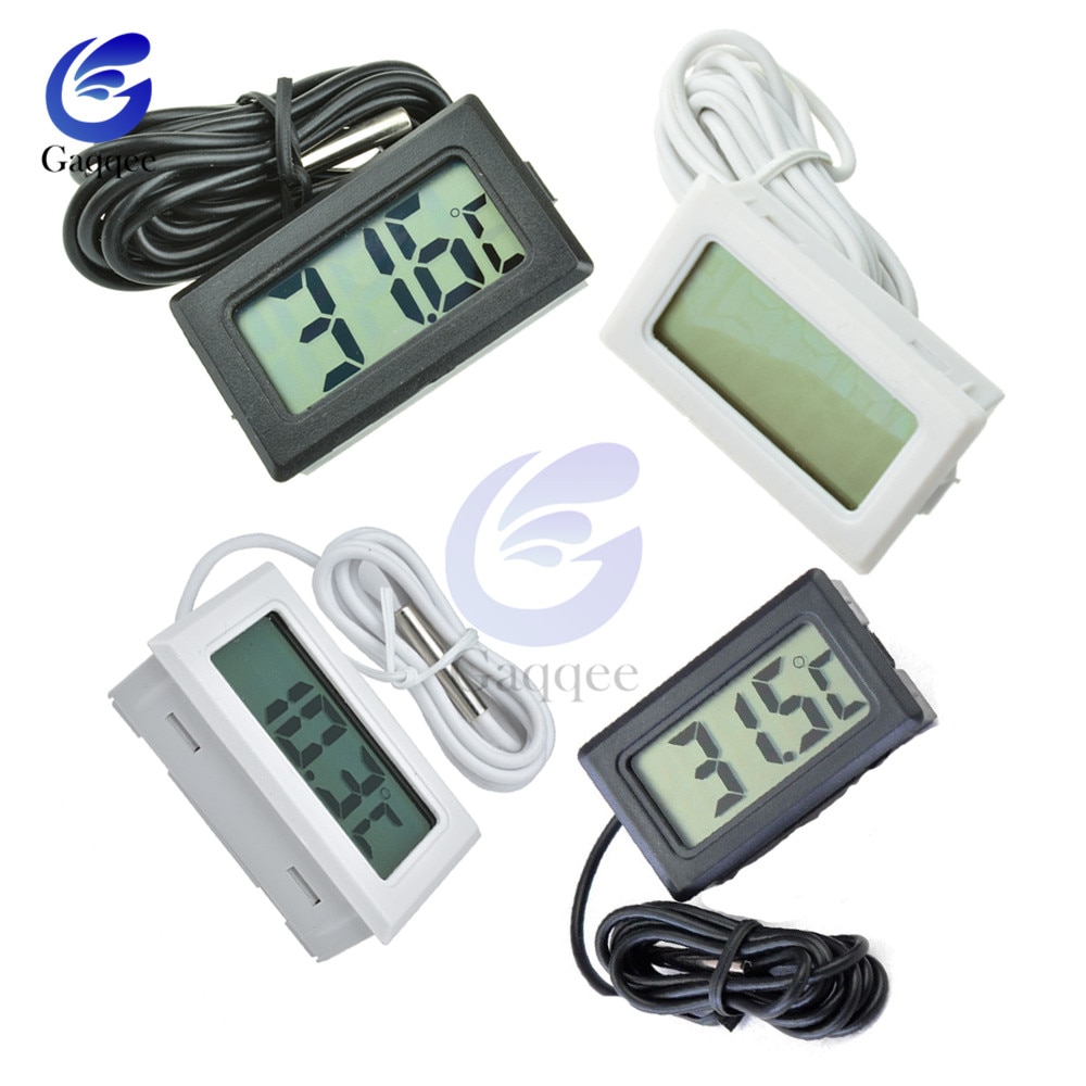 Mini Digital Thermometer1M/2M Cable Probe Freezer Thermometer Sensor Thermograph For Aquarium Refrigerator Kit Chen Bar Use