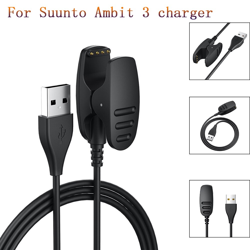 1m USB Charger Magnetic Cable For Suunto Ambit 3 Smart Watch Fast Charge Clip Adapter Replacement Watch charger