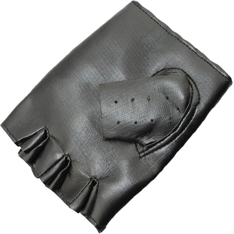 Guantes sin dedos, aspecto de cuero, con tachuelas, Punk Rock negro, Guay, Unisex