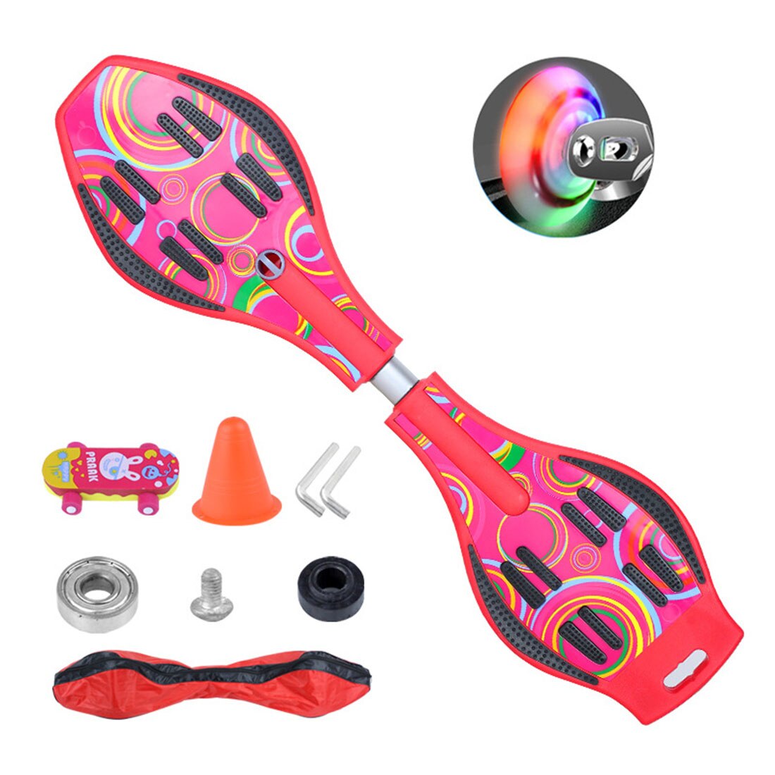 Snake board Skateboard Flashing Wheels 88cm 35 Inch Snakeboard Fit Adult Beginner Outdoor Sliding 2 Wheels Twist Aluminum Alloy: A5