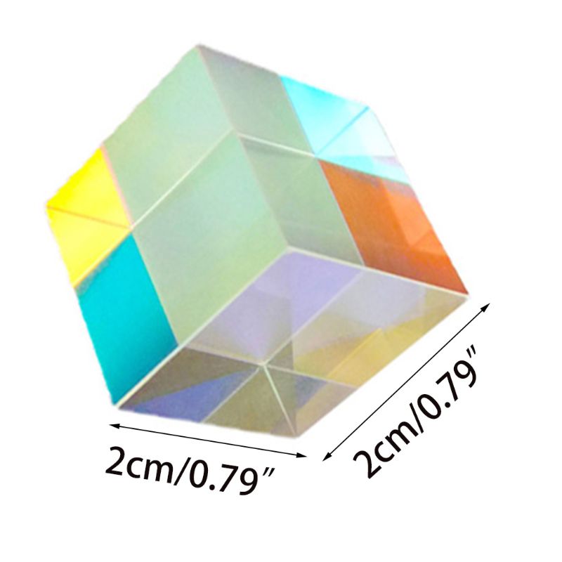 Colorful Combiner Splitter Cross Dichroic Cube RGB Prism Optical Glass Triangular Prism for Teaching Light Spectrum Physics 20mm