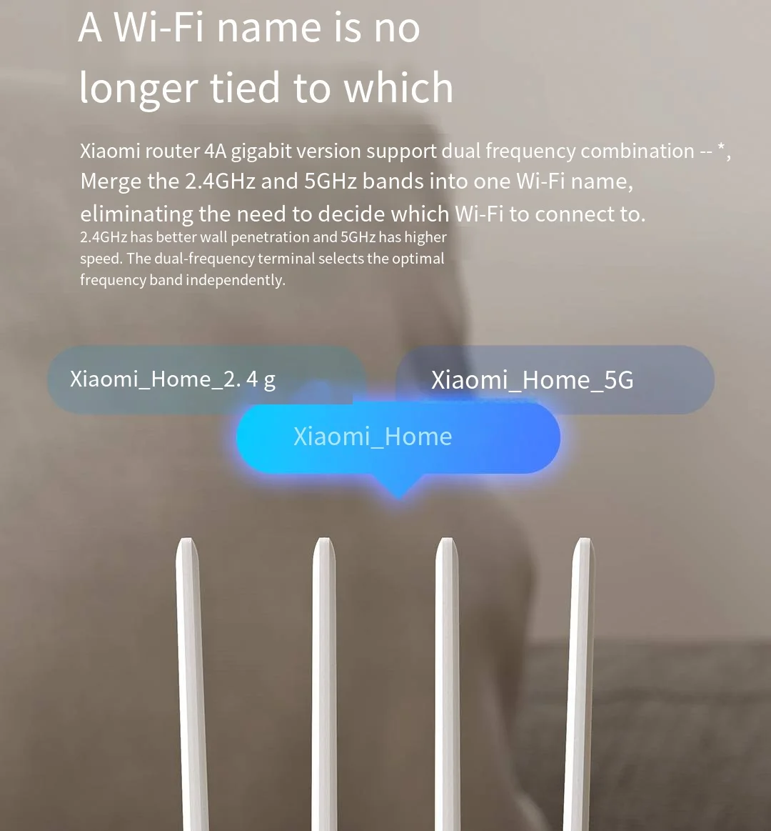 Xiaomi Router 4A Gigabit Edition 1000M 100M 5GHz 2.4GHz WiFi ROM 16MB DDR3 64MB 128MB High Gain 4 Antennas Remote Mi APP Control