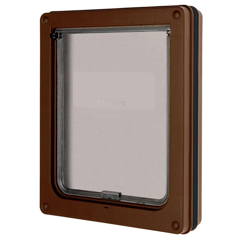 Strong Lockable Dog Door with Privacy Protection Flap Gate Pet Dog Door For Big Small Dogs Pet Safety Doors Easy to Install: L / Dark Brown