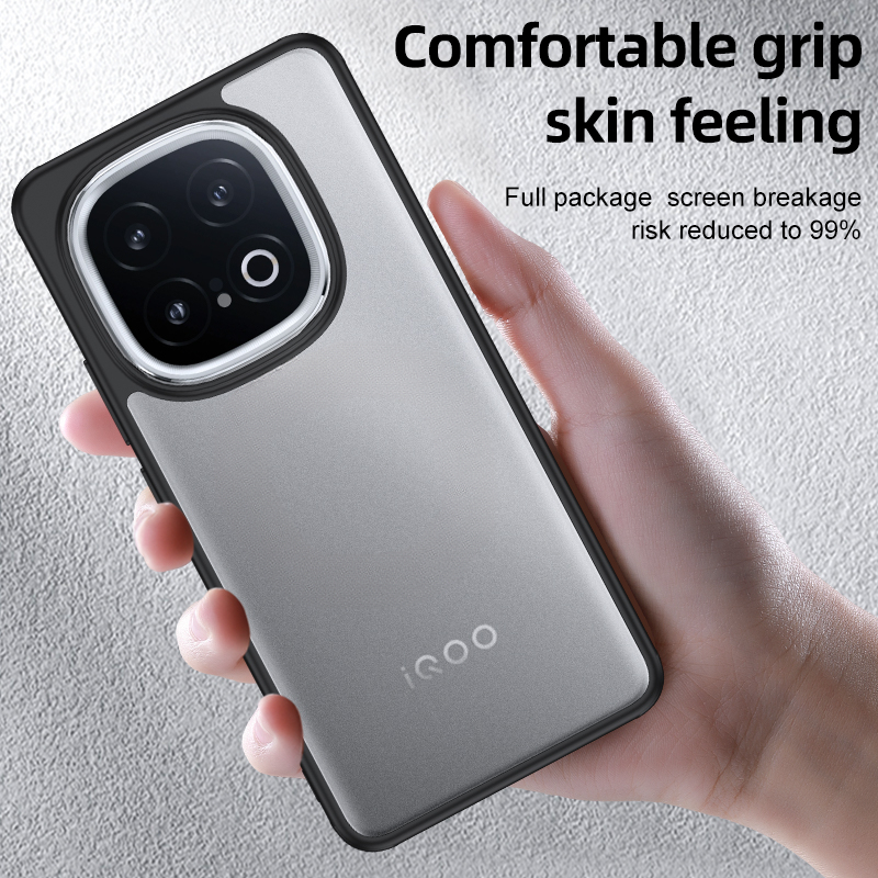 funda dla Vivo iQOO 13 etui kryształ jasne twardy PC Odporna na wstrząsy ochrona aparatu Przezroczysta osłona dla iQOO 13” tekstowa