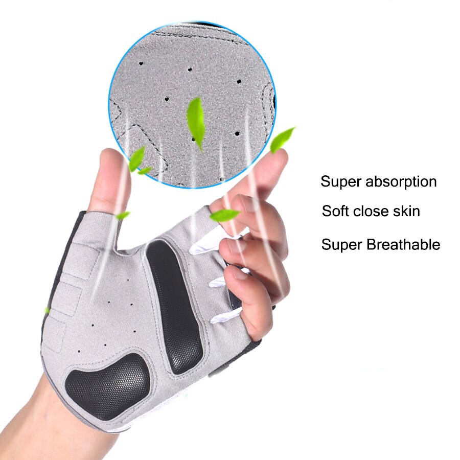 Guantes antideslizantes de medio dedo para levantamiento de pesas y fitness, guantes para ciclismo al aire libre, guantes para bicicleta de montaña, guantes para andar en bicicleta