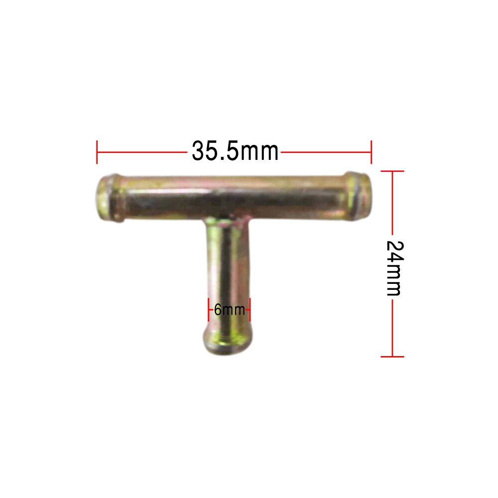 6mm Gas Tee LPG CNG Tube Connector Copper
