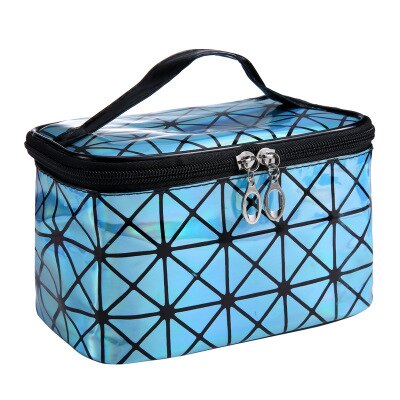 Mulheres da moda Compõem Saco Cosmético Multifuncional Saco Caso Mala Bolsa de Higiene Pessoal Beleza Bolsa de Maquiagem Profissional Caso: SkyBlue