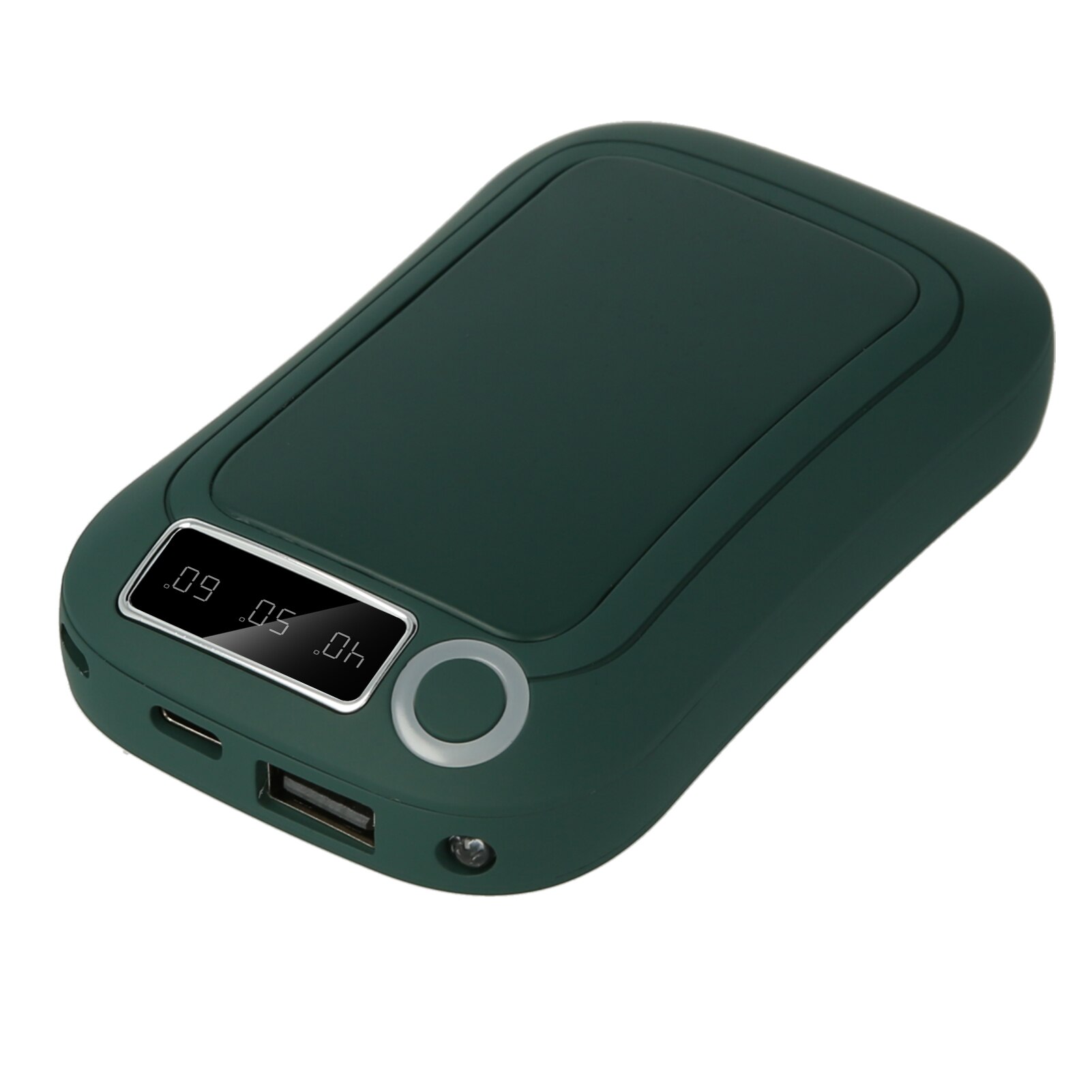 3-in-1 Hand Warmer&Power Bank&Flashlight Electric Hand Warmer USB Rechargeable 40/50/60℃ 3 Heating Warm Setting LCD Digital: Dark green  10000mAh
