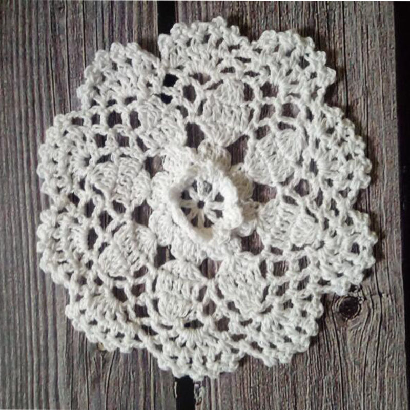 Ronde Handgemaakte Katoenen Placemat Cup Coaster Mok Keuken Kerst Bruiloft Tafel Plaats Mat Doek Kant Gehaakte Thee Kleedje Schotel Pad