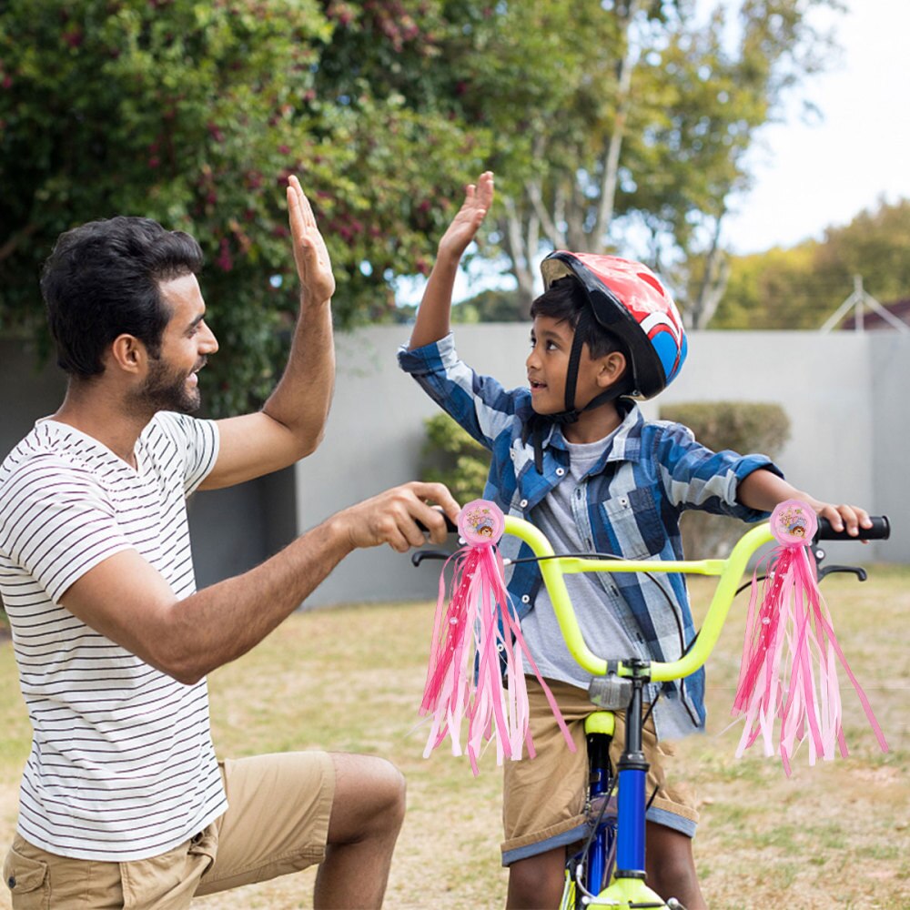 1 paire Scooter rubans vélo guidon banderoles vélo guidon fournitures décoratives vélo accessoires pour enfants enfants (rose)