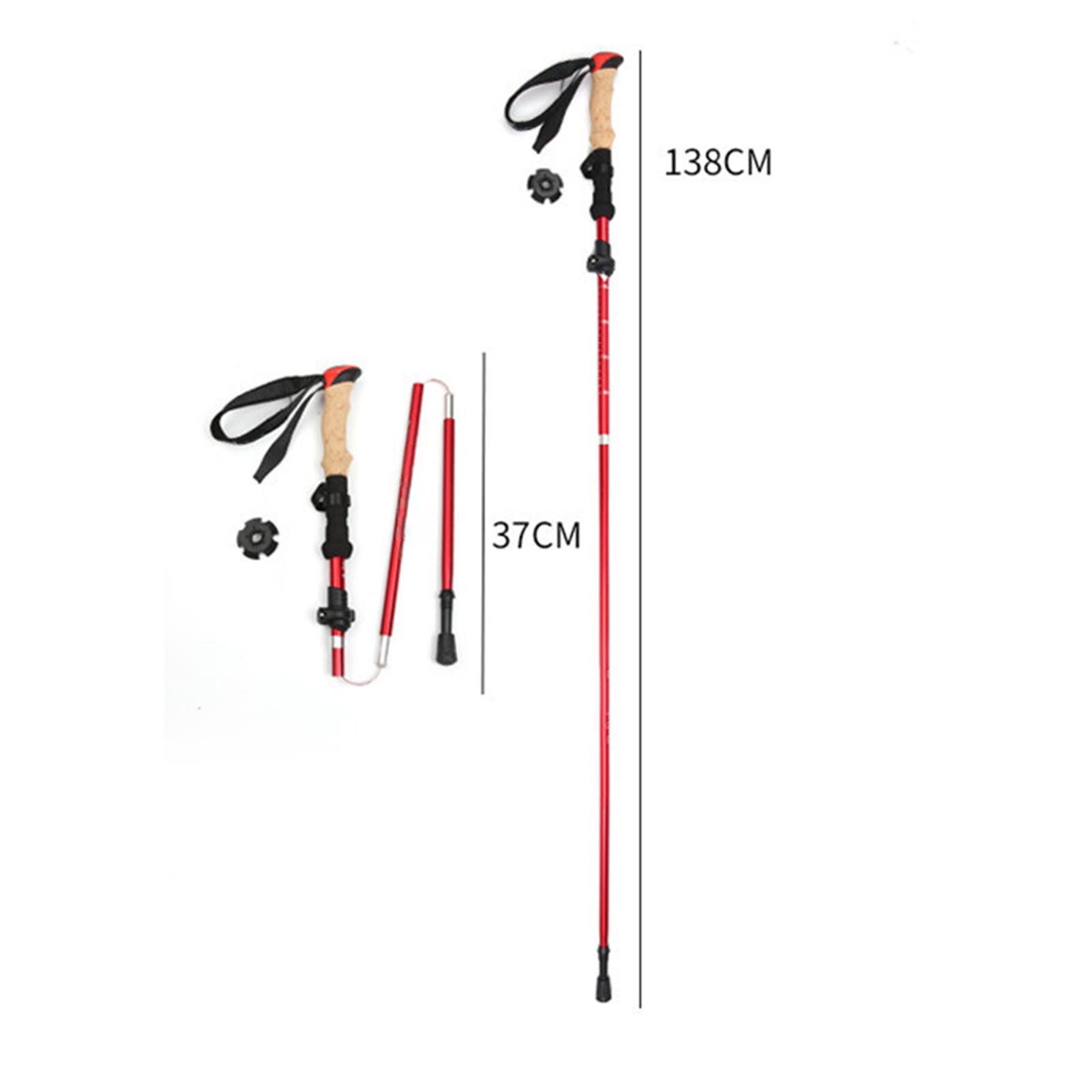 Anti Shock Walking Stick Trekking Poles Telescopic Fold Crutches Hiking Stick Crutch Elderly Metal Stick Walking Cane Outdoor