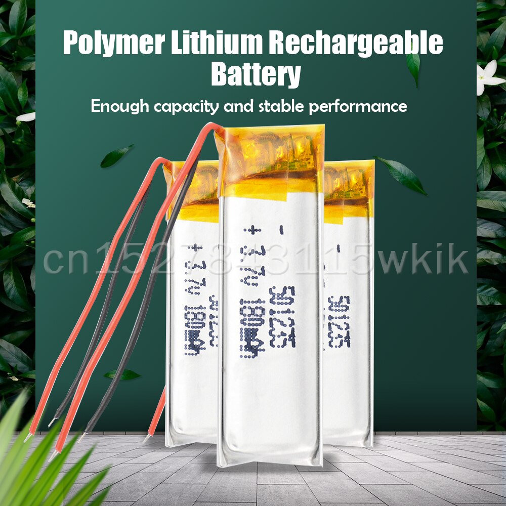 Batería recargable de polímero de litio para cepillo de dientes eléctrico MP4, 501235, 3,7 V, 180mAh, grabadora de voz, auriculares Bluetooth