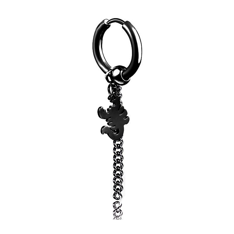 Chuhan koreaanse dames oorbellen met lange kwastketting, trendy titanium stalen clipoorbellen, heren persoonlijkheid hiphop oorbellen  j229: 8