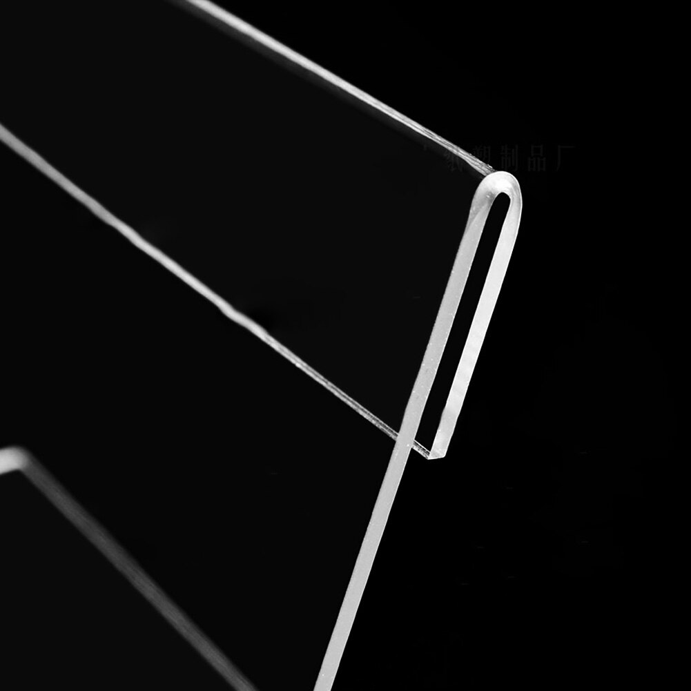 Supermarket Acrylic Clear Plastic Desktop Sign Label Frame Price Tag Display Paper Card Holder Price Name Card Tag Stand Rack