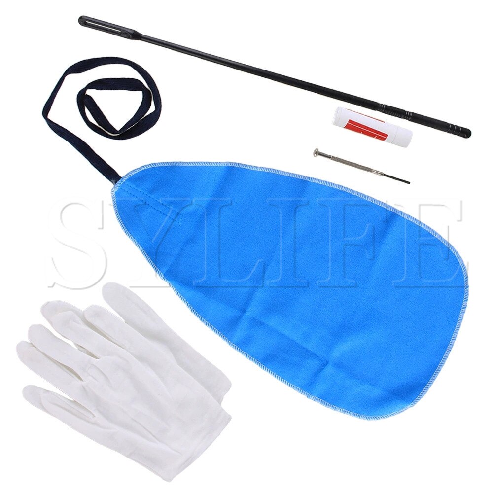 Flute Cleaning Care Kit Set with Cleaning Cloth Stick Gloves Pack of 5