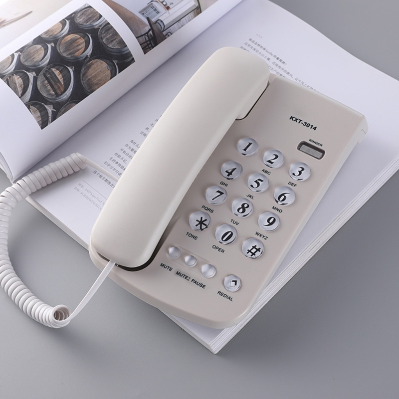 Vaste telefoon met snoer, bureautelefoon met grote knoppen, huistelefoon met snoer voor thuis, kantoor, hotel, badkamer