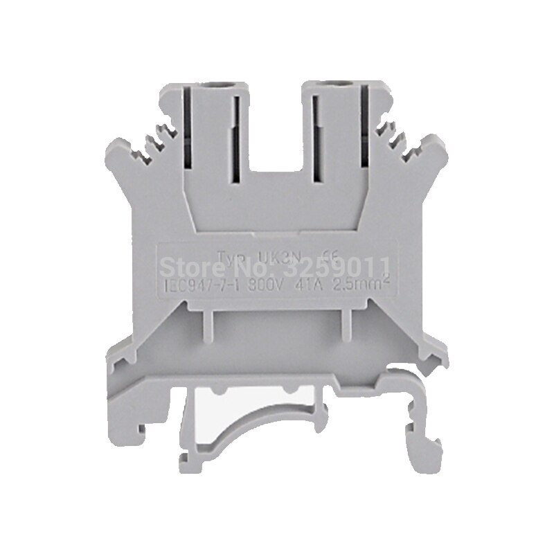 100 STKS Draad Blokaansluiting Puur koperen stukken van soort geleiderail UK3N Feed-Through Klemmenblok Gecombineerd Type