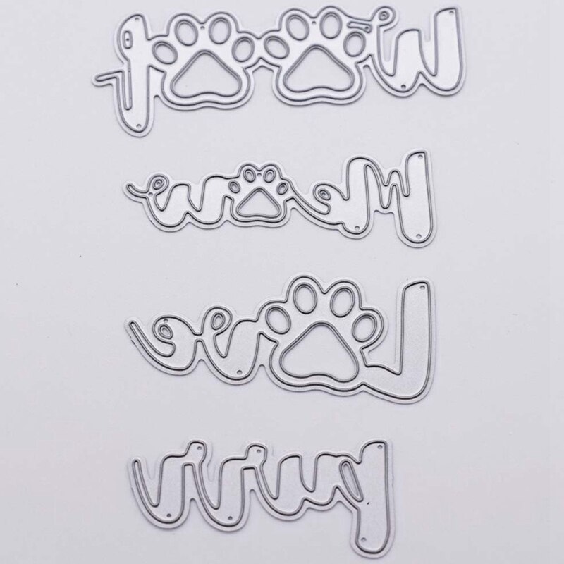 Liebe Hund Klaue Worte Metall Schneiden Stirbt Schablonen Für Scrapbooking Papier Karten Handwerk DIY Neue