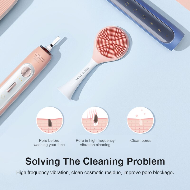 Soocas supplerer tandbørstehoved og ansigtsrensende børstehoved til soocas  x1 x3 x3u x5 sonisk elektrisk tandbørste