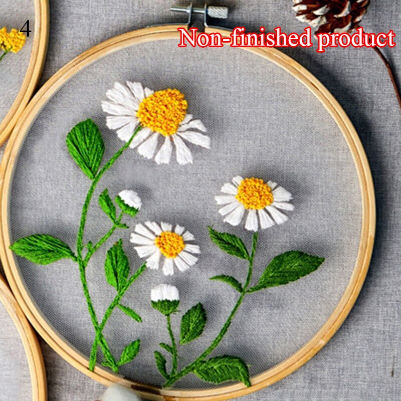 Embroidery Material Package Diy Beginner Embroidery Non-finished Product Embroidery Material Plant Transparent Cross Stitch: 4
