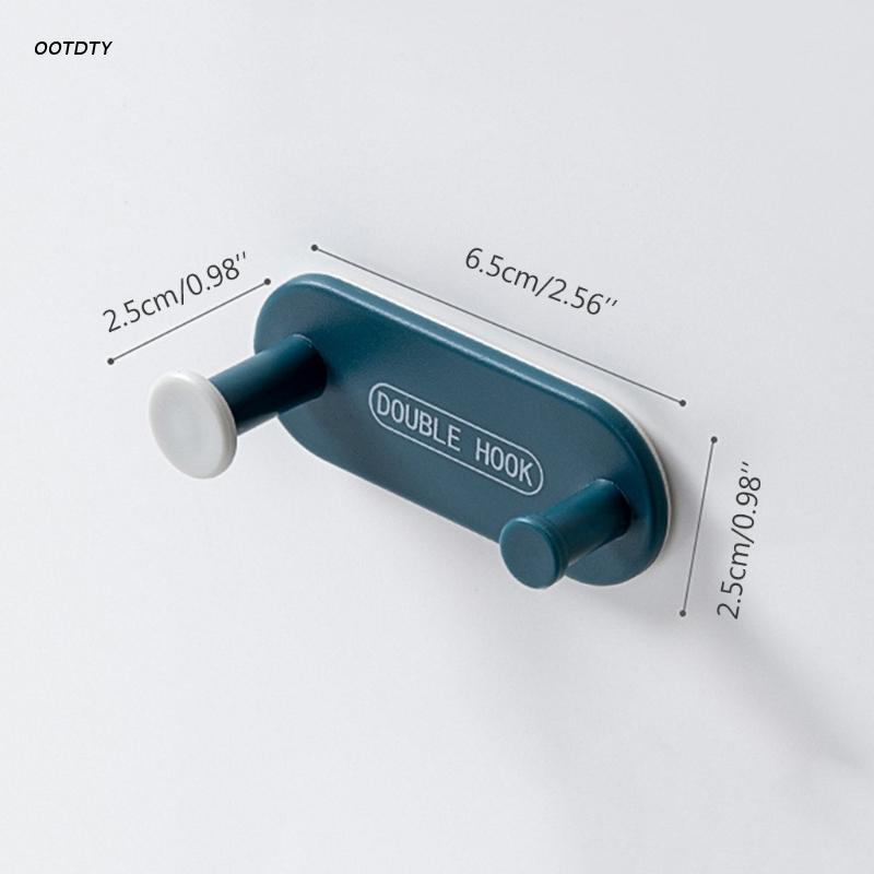 4Pcs Wall Mount Plastic Key Holder Double Hooks Cable Organizer Clothes Hanger