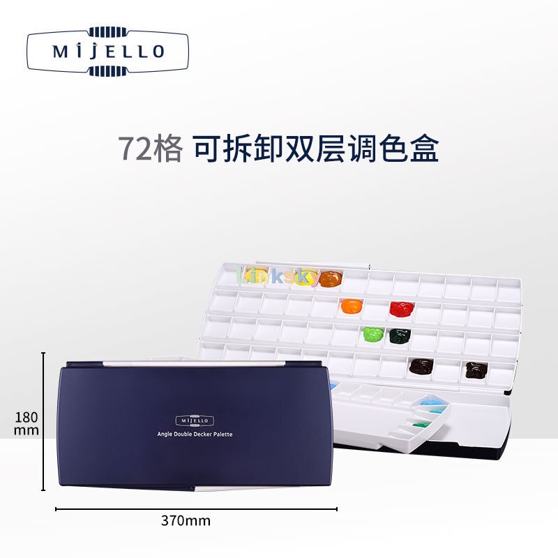 Mijello – Palette aquarelle à Fusion étanche à l&#39;air, Palette à double usage, étanche à l&#39;air, offre une variété de puits, pour les professionnels: MWP-1772