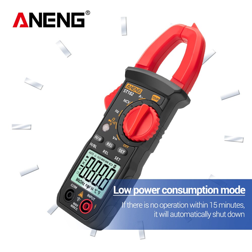 Digitale Clamp Meter AC Strom Multimeter DC/AC Spannung Amperemeter Spannung Tester Amp Hz Kapazität NCV Ohm Test ST182 meter