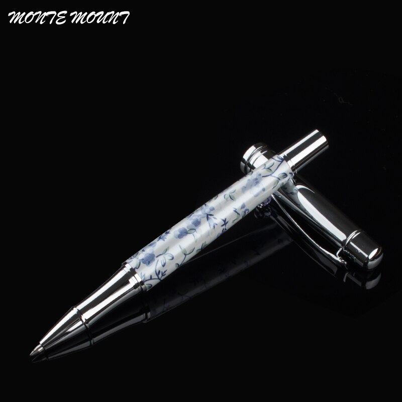 MONTE MOUNT blanc porcelaine stylo rouleau stylo à bille métal cristal stylo Clip belle stylo à bille école papeterie