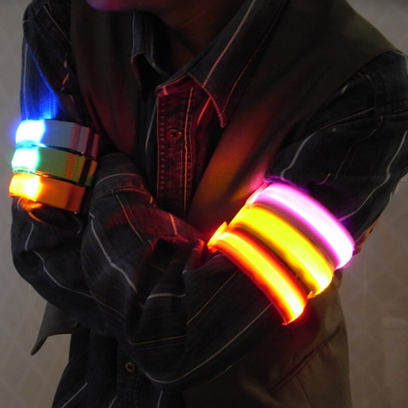 Reflecterende Licht Band Led Lichtgevende Licht Veiligheid Arm Armband Riem Riem Voor Night Running Fietsen Running Sport Led Licht