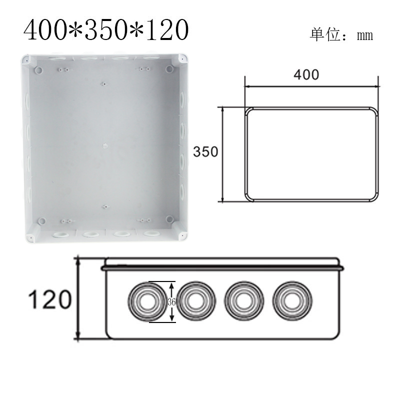 Plastic ABS IP65 IP66 Junction Box DDIY Hydropower Junction Box Outdoor DIY Cable Branch Box: 400x350x120