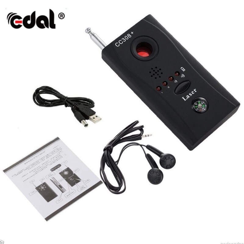 CC308 + GPS Detector de Sinal Sem Fio Scanner de Anti-espionagem Anti-Sincero Detector GSM Dispositivo Localizador Full-freqüência