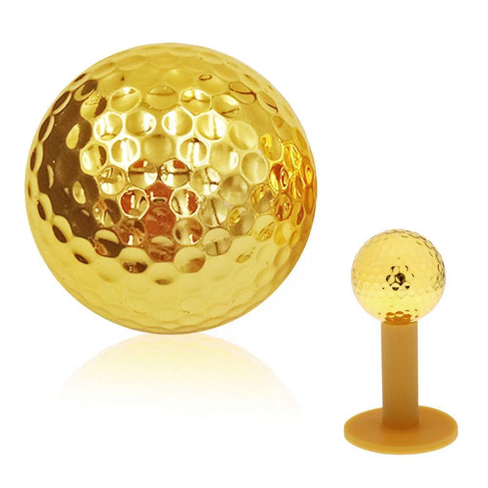 Gold Golf Balls For Golfer Indoor Outdoor Swing Practice Christmas Balls Friend Training For Father Putter