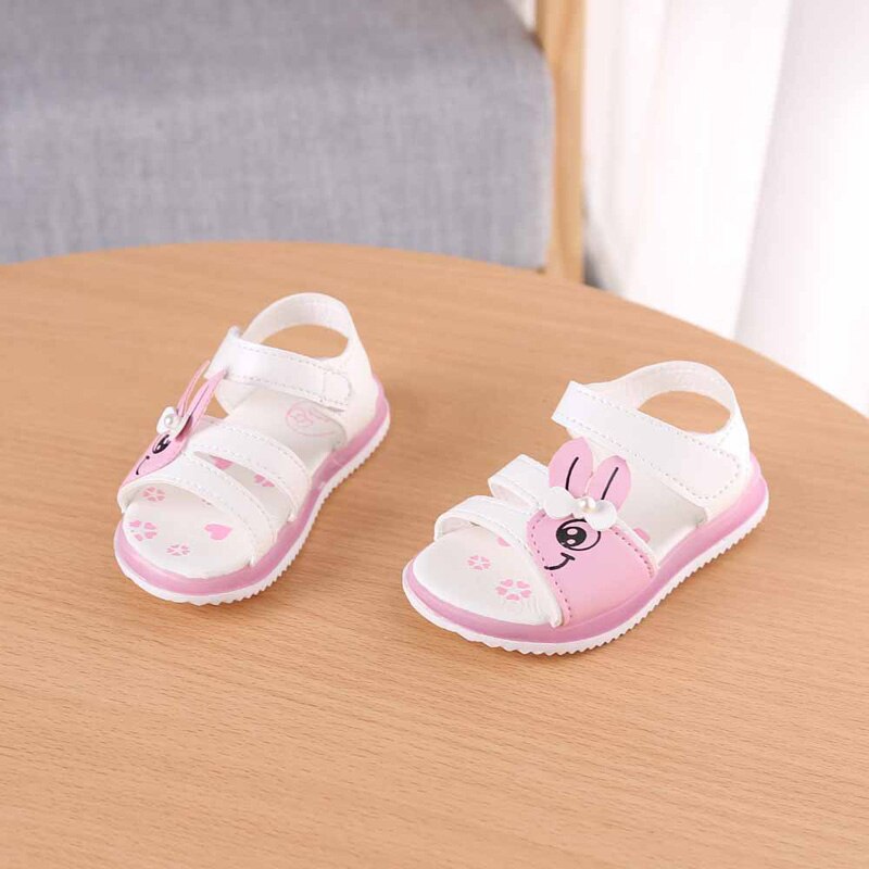 Justsl jentesandaler flashsko låve strandsko sandaler med åpenn tå låve ledet sklisikre myke sommersko str 21-30