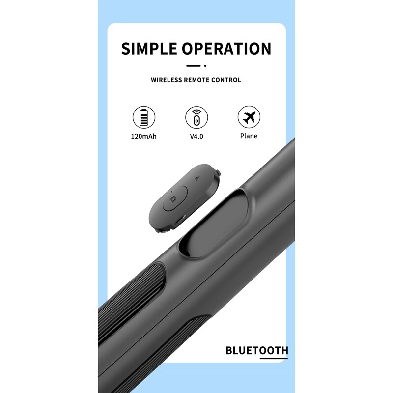 Kabelloser bluetooth-selfie-stick, tragbarer, multifunktionaler handyhalter, faltbares mini-stativ für ios und android