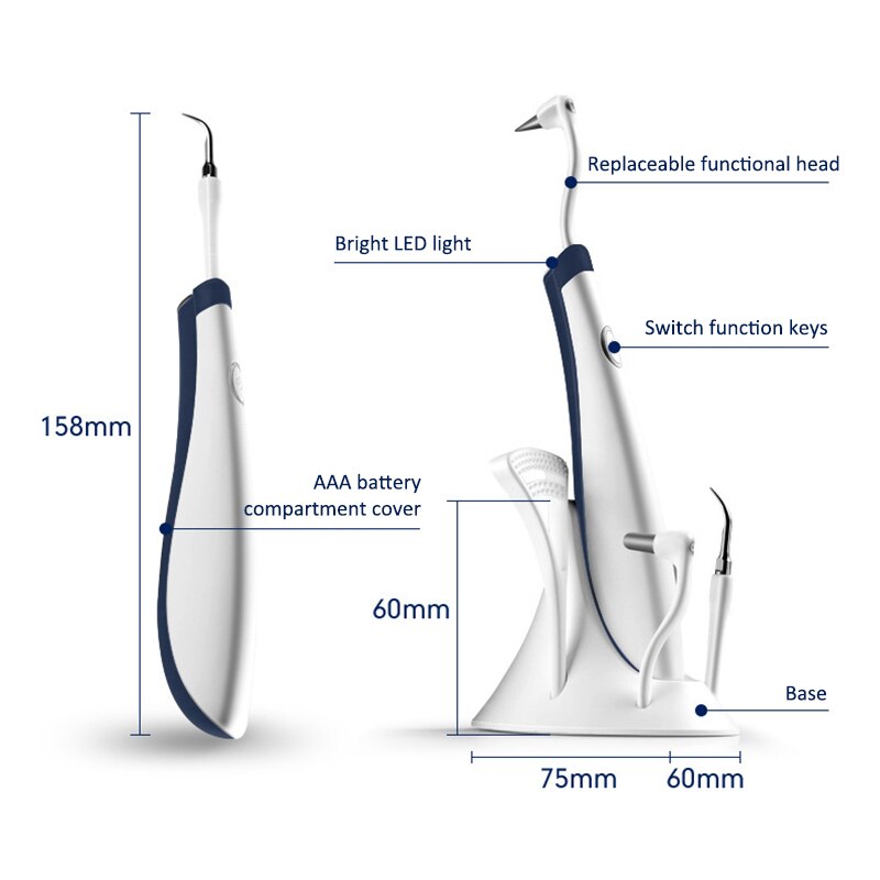 5 In 1 Scaler Ultrasonic Electric Tooth Polish Cleaner Stains Tartar Clean Tool Whiten Teeth Oral Teeth Clean Kit Tool