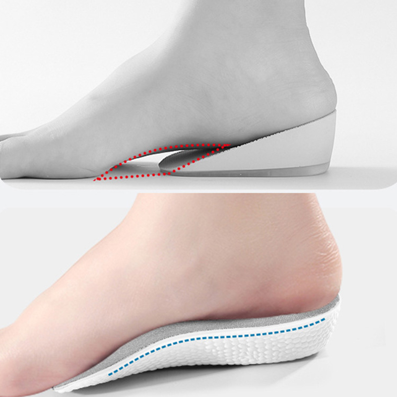 Altura Aumentar Elevador Sapatos Almofada, Arco Suporte, Palmilhas Ortopédicas, Absorção de Choque, Suor, Prevenção de Odor Inserções
