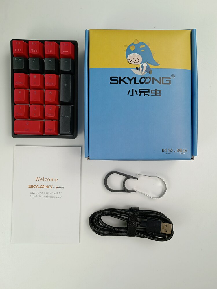 Skyloong Gamer Mechanical Keyboard Wireless Bluetooth Gateron Yellow Mx RGB Backlight Keyboards GK21 SK21 21 Key Gaming Keyboard