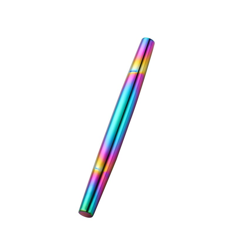 1Pc Stainless Steel Rolling Pin Kitchen Utensils Dough Roller Bake Pizza Noodles Cookie Dumplings Making Non-stick Baking Tool: Rainbow no.0-1pc
